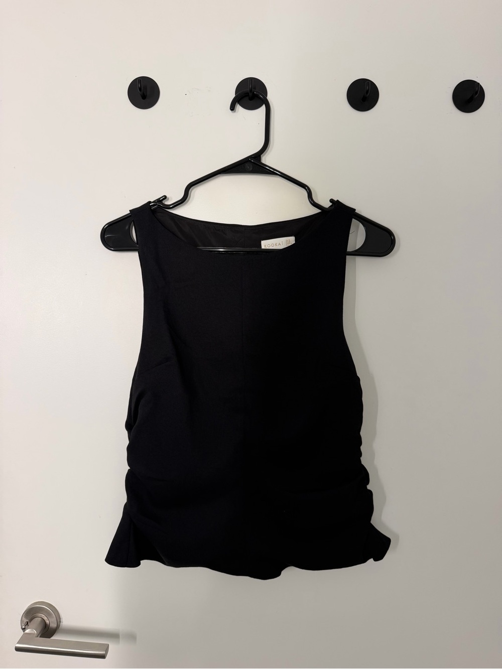 Kookai Black Ruched Tank Top